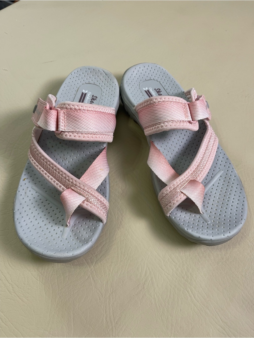 Skechers Light Pink Strap Slide Sandals size 5